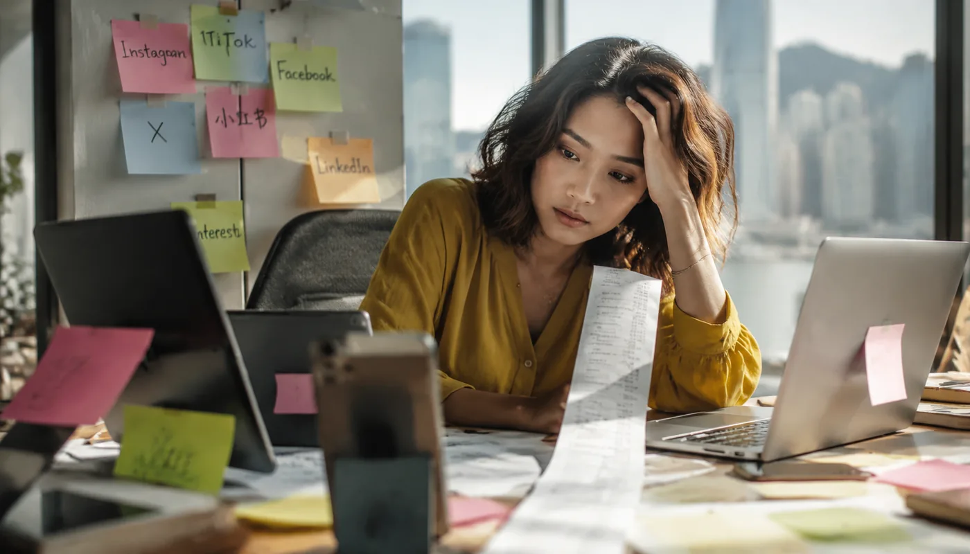 A marketer overwhelmed by content demands across many platforms